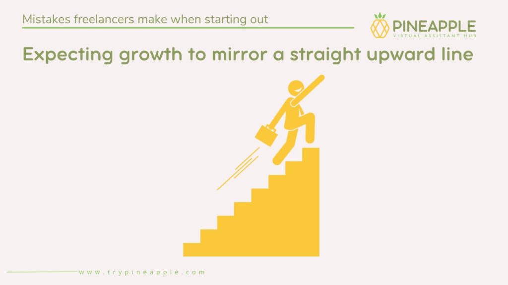 mistakes freelancers make - expecting growth to mirror a straight upward line