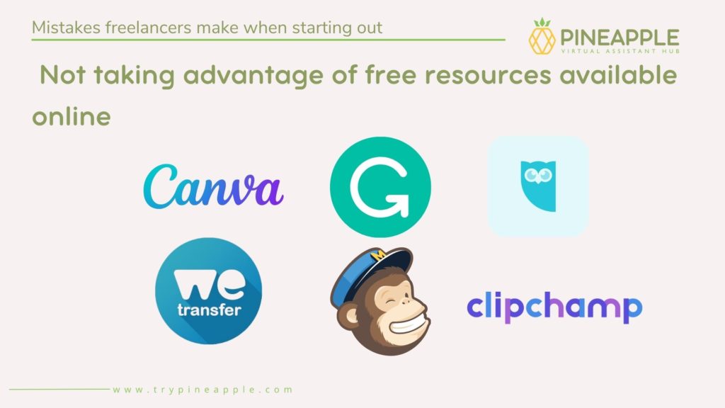 freelancer mistake not taking advantage of free resources